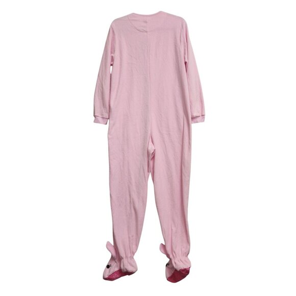Nick & Nora Pink Bunny Onesie Pajamas With Feet M 2355 - Picture 2 of 7